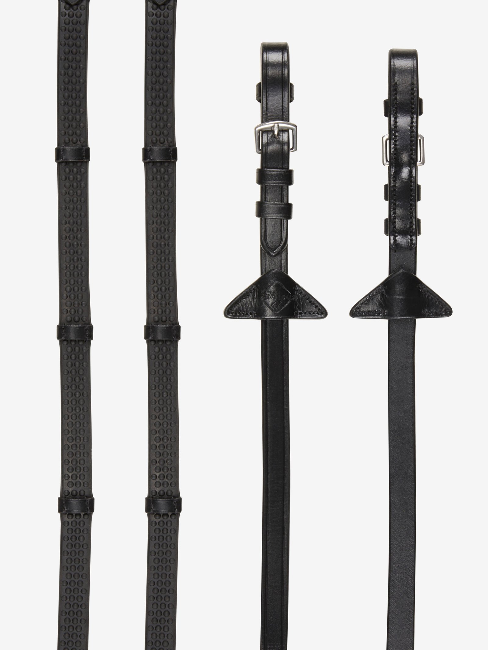 it03781_product_softrubberreinswithstoppers_black-silver_1 LEMIEUX " SOFT " guminiai pavadžiai - Image 1